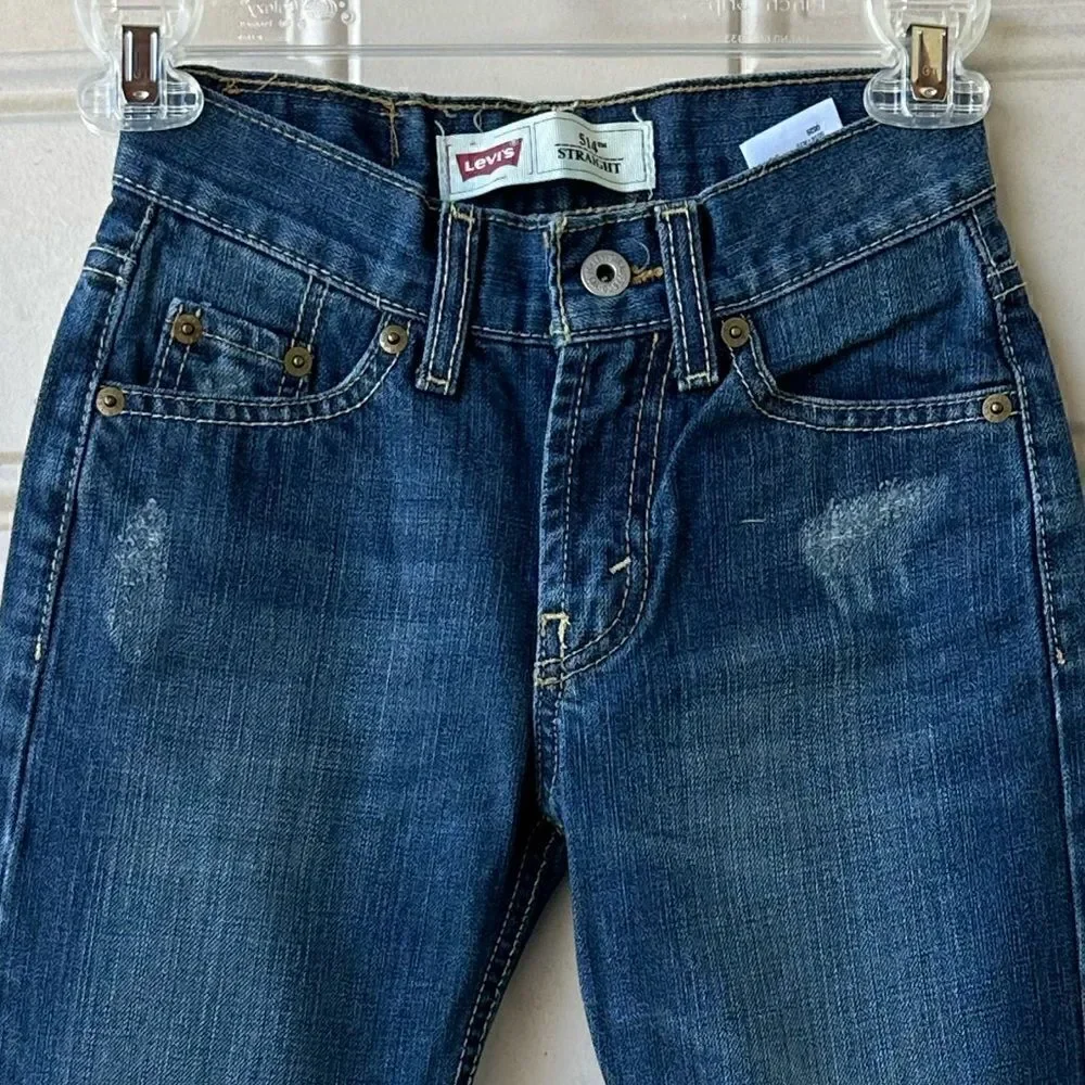 Levi's Big Kids ' High Rise 514 Slim Straight Jeans Blue Size 8 Slim